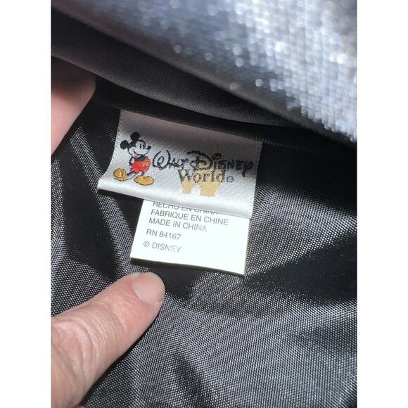 WALT DISNEY WORLD Black Embroidered Nylon Tote Bag-Zip Closure-Shoulder Straps - Picture 10 of 11